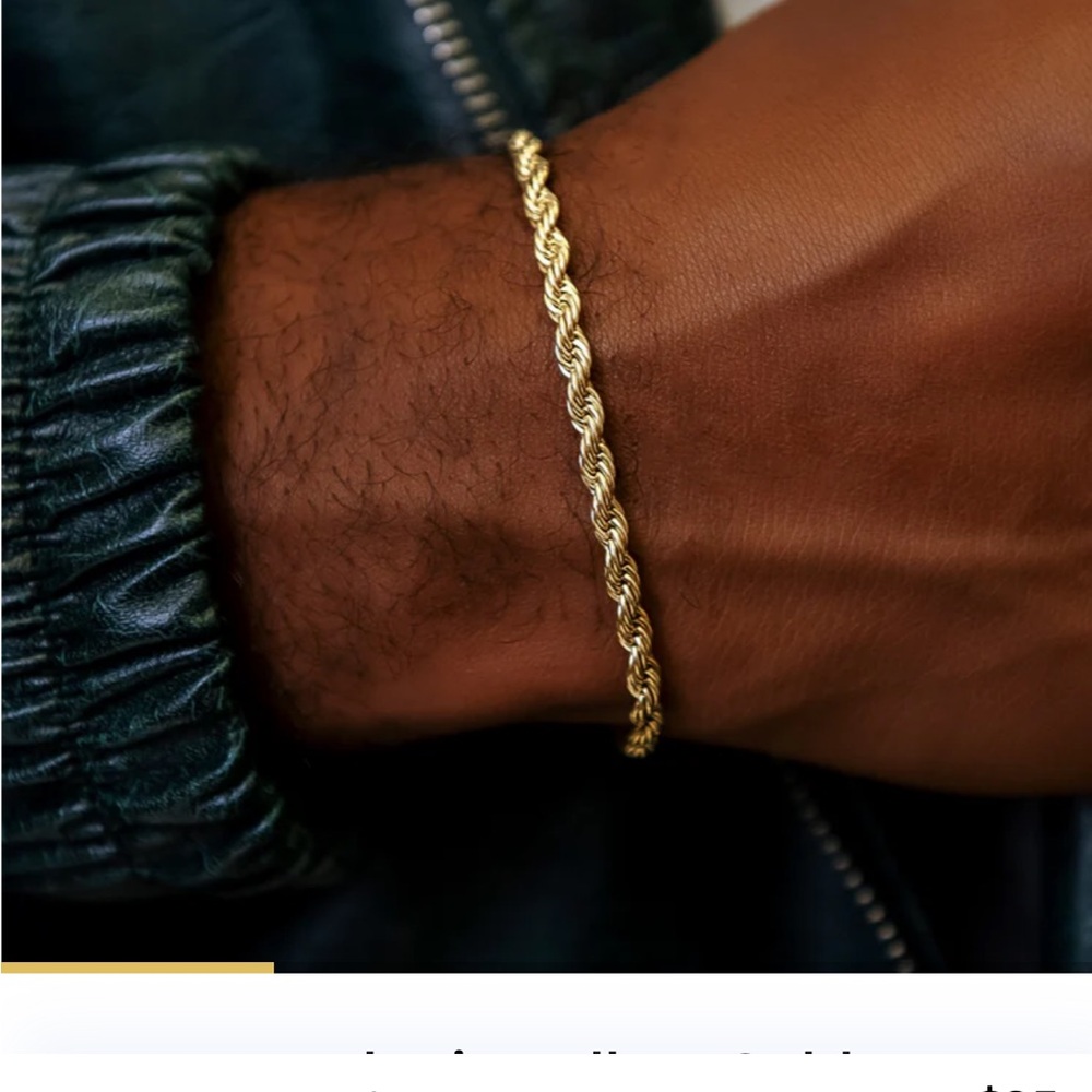 Elegant Gold Rope Bracelet for Men